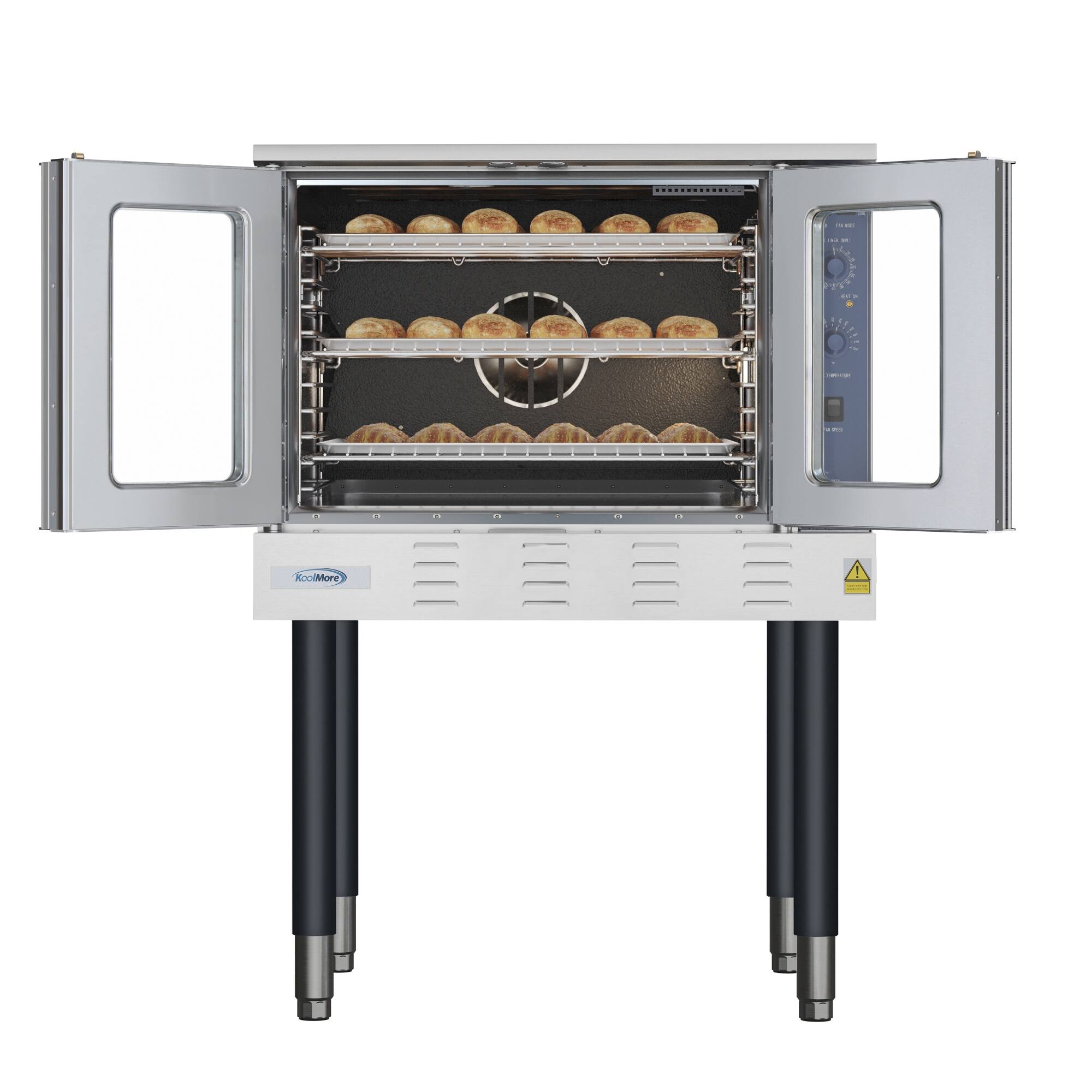 Alt View 1. Koolmore - 38 in. Full Size Single Deck Commercial Natural Gas Convection Oven 54,000 BTU (KM-CCO54-NG) - Stainless Steel.