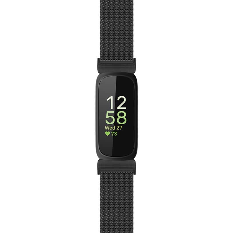 StrapsCo - Mesh Stainless Steel Metal Watch Band Strap For Fitbit Inspire 3 - Matte Black