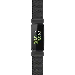 StrapsCo - Mesh Stainless Steel Metal Watch Band Strap For Fitbit Inspire 3 - Matte Black