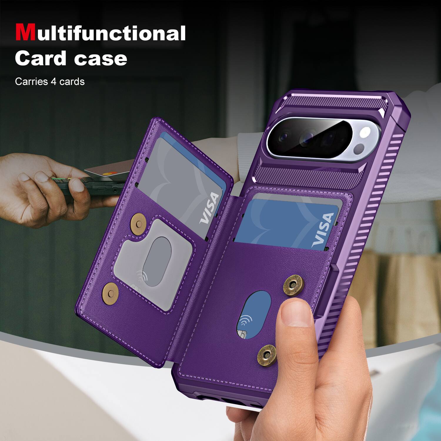 Multifunctional Card case  
Carries 4 cards