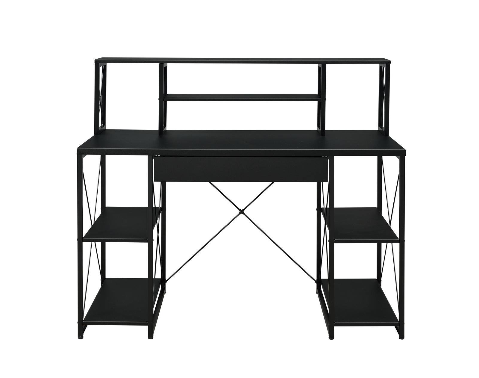 Alt View 2. Spaco - Spaco Music Studio Computer Desk with 8 Compartment 1 Drawer Workstation, 100lb Weight Capacity, 43 Inch Monitor Stand - Black.