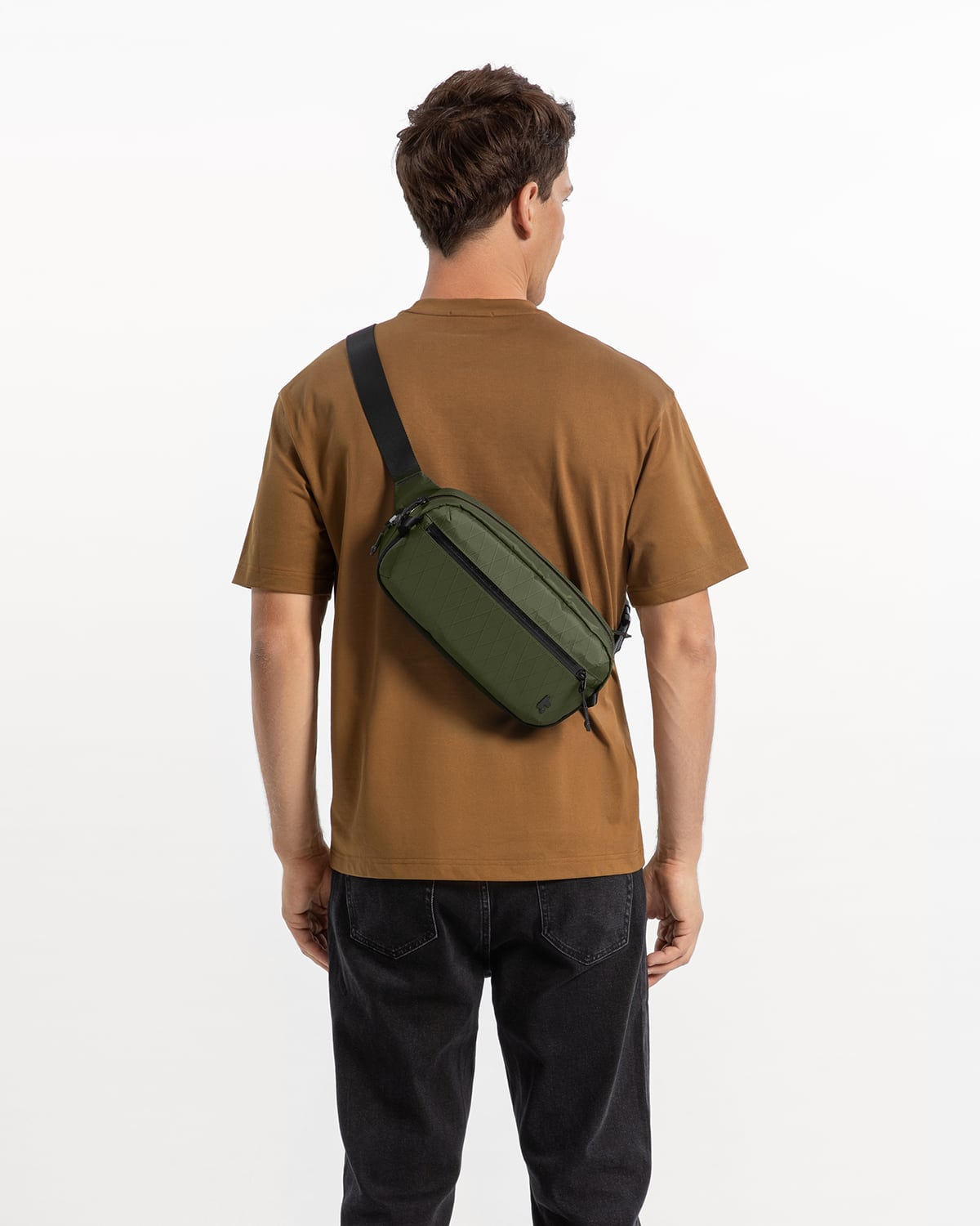 Front. tomtoc - Aviator-T35 3.5L X-Pac Sling Bag with RFID Blocking, Minimalist Crossbody Bag Chest Shoulder Pack for Travel, Everyday - Green.