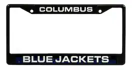 Rico Industries - Columbus Blue Jackets Hockey Black Metal Laser Cut NHL License Plate Frame - Multi