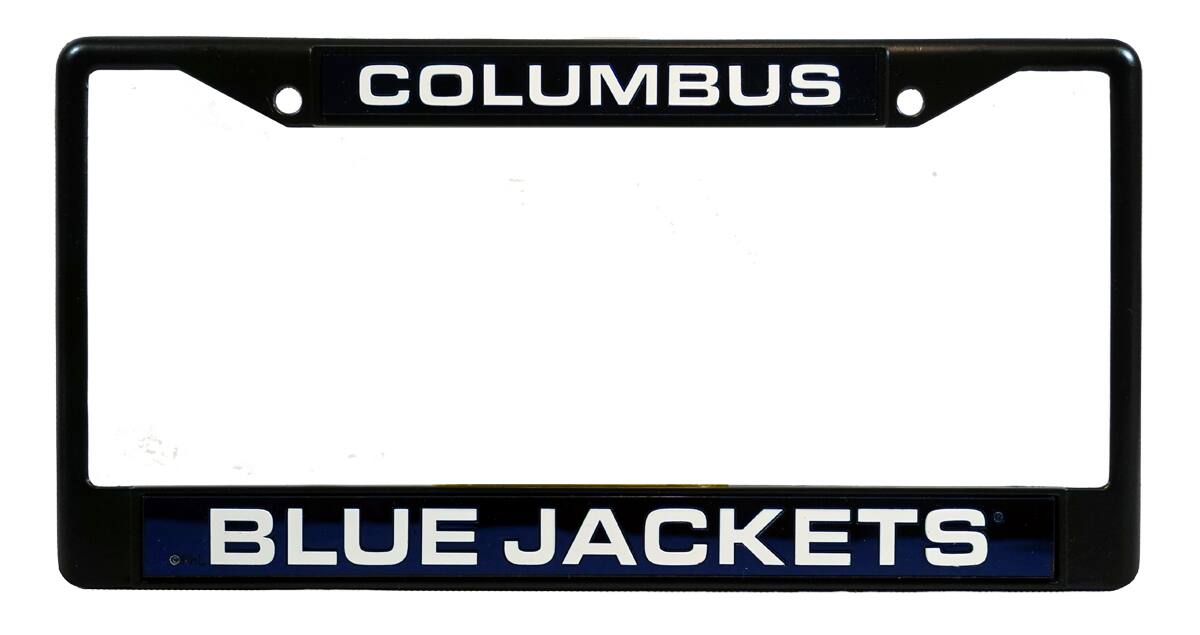 Columbus Blue Jackets Black Metal License Plate Frame Holder