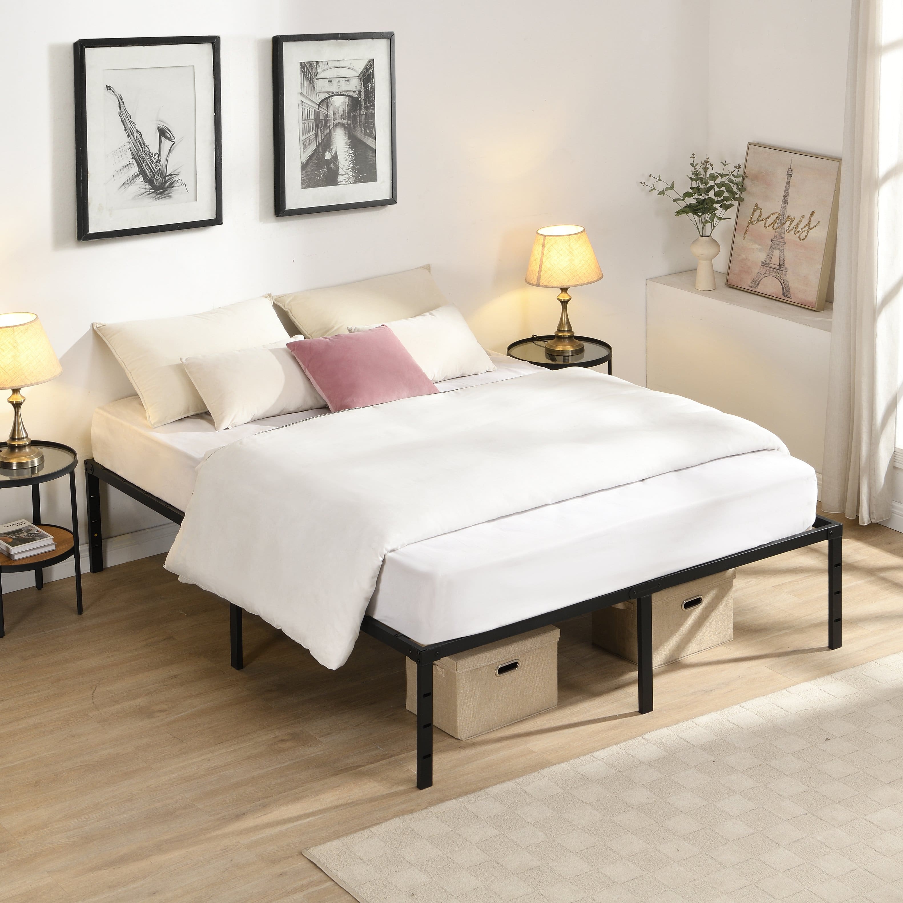 LUCKY ONE - Queen Size Bed Frame - Black