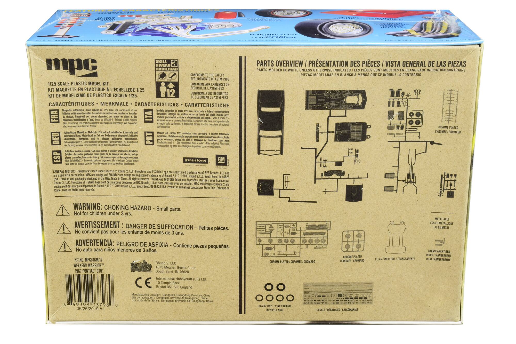 SKILL NIVEL HABILIDAD CONFORMS SAFETY REQUIREMENTS 1/25 SCALE PLASTIC MODEL CUNFORMI EXIGENCES PLASTIQUE L'CHELLEDE SECURIT L'ASTM KIT MAQUETTE 1/25 CONFORME REGUISITOS MODELISMO PLSTICO ESCALA 1/25 SEGURIDAD CARACTRITIQUES MERKMALE CARACTERSTICAS CARATTERISTICHE

Maqala ca crsucere detuglt FRA ns Comprent ITA pomonalio dicamar onpha no Imbl Autetate Italere ing Muttartetal nnot sigrwer Statados DEU Cohone Toutates -i Mondes Tabiddade crmtes alcac u Mfalnarie detaltadon ESP - po GM GENERAL MOTORS rademarks Firestone registered rademarks Brands registered trademarks Product rgubec designed reserved GENERAL MOTORS dposes utiistes wwi dpondes nhitoues permession design marques depoces Produit enballage rservis

PARTS OVERVIEW / PRSENTATION DES PIÈCES / VISTA GENERAL DE LAS PIEZAS

