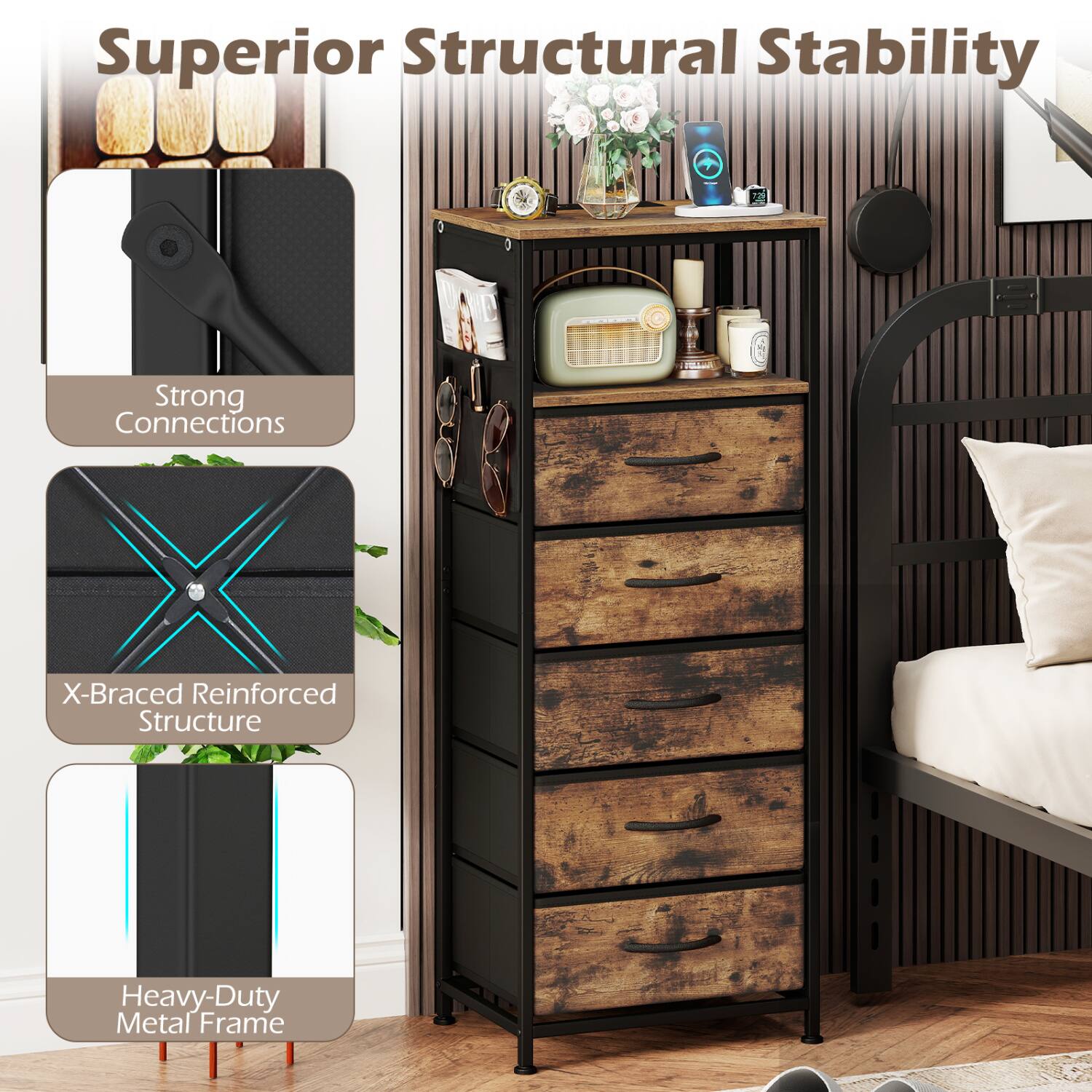 Superior Structural Stability  
Strong Connections  
X-Braced Reinforced Structure  
Heavy-Duty Metal Frame