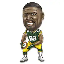 Sporticulture - Reggie White Bay Packers Metal Caricature Wall Art - Green