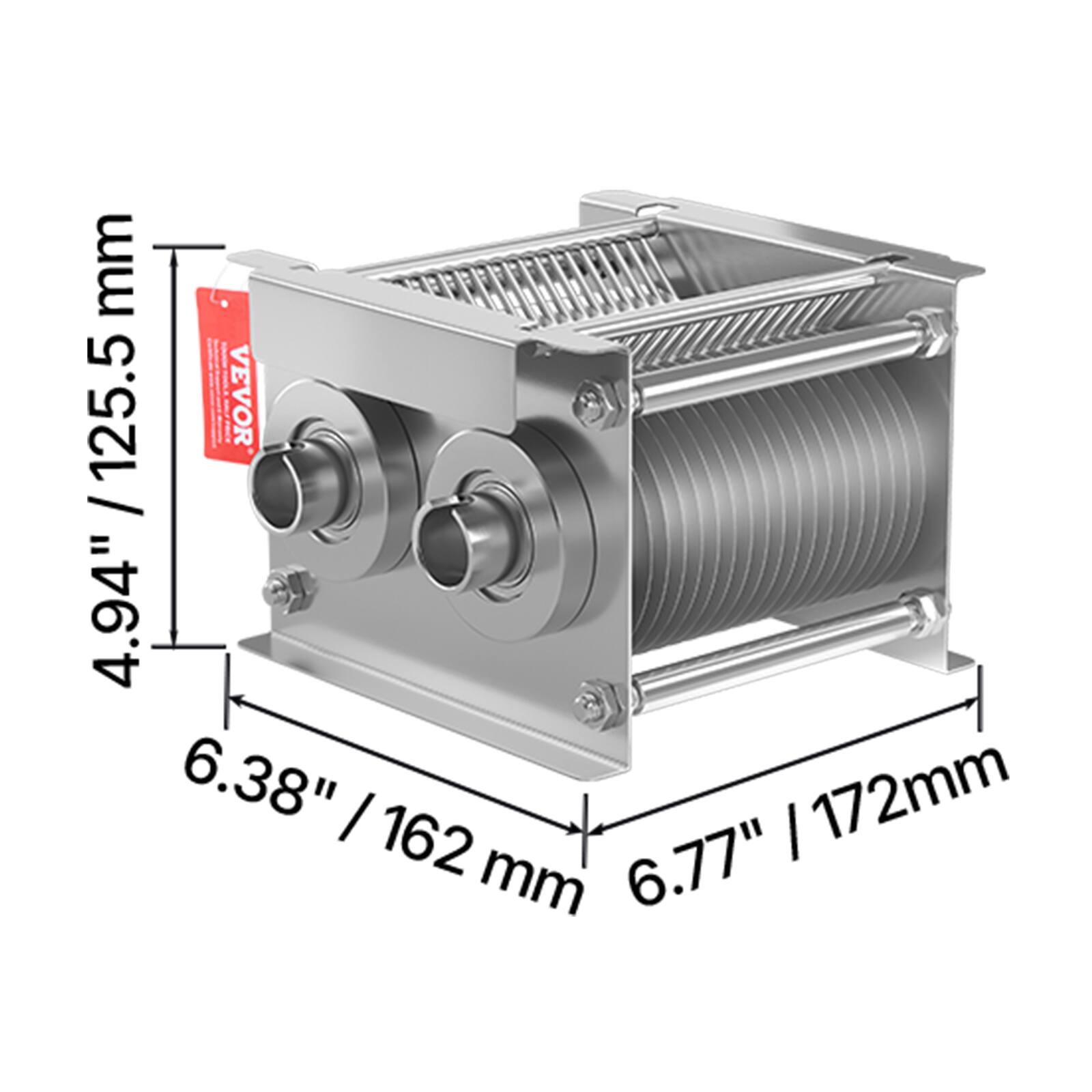 4.94" / 125.5 mm  
6.38" / 162 mm  
6.77" / 172 mm