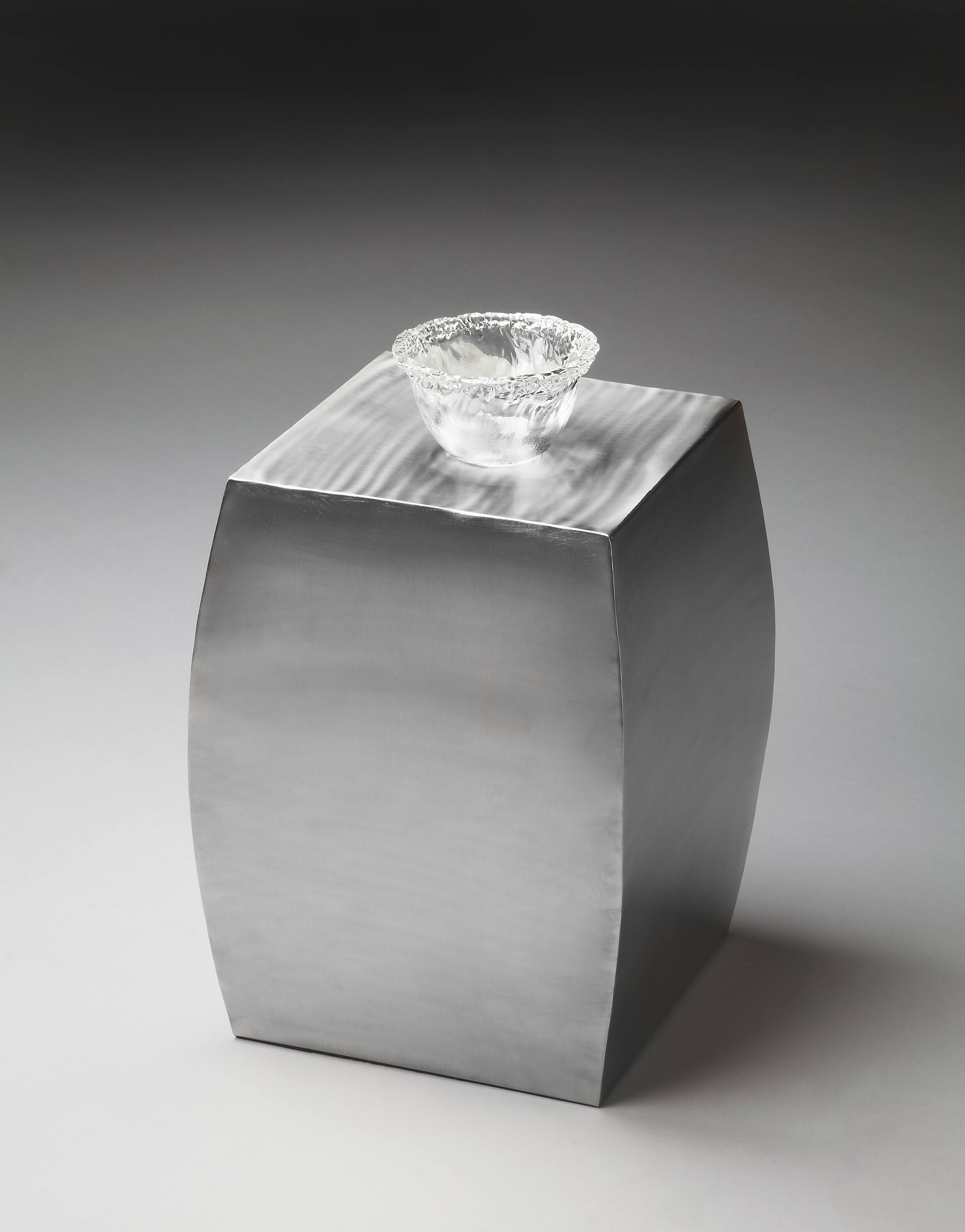 Alt View 1. Butler Specialty - Getty Stainless Steel Side Table - Silver.