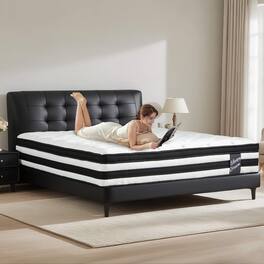 GOODSILO - 12 Inch Twin Size Hybrid Mattress with Pocket Springs & Memory Foam for Enhanced Comfort & Support - White+Black