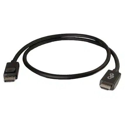 Front. C2G - 54325 3 Feet DisplayPort to HDMI Adapter Cable - Black - DisplayPort, HDMI for Notebook, TV, Projector, Audio / Video De - Black.