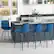 Alt View 1. Costway - Set of 2 Velvet Bar Stools Bar Height Kitchen Dining Chairs with Metal Legs - Blue.