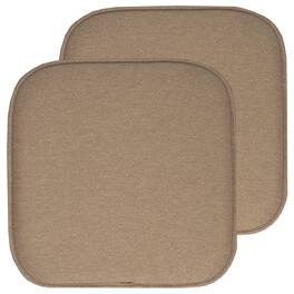 Sweet Home Collection - Charlotte Jacquard Memory Foam No Slip Back 16" x 16" Chair Pad Cushion, 2-Pack - Taupe