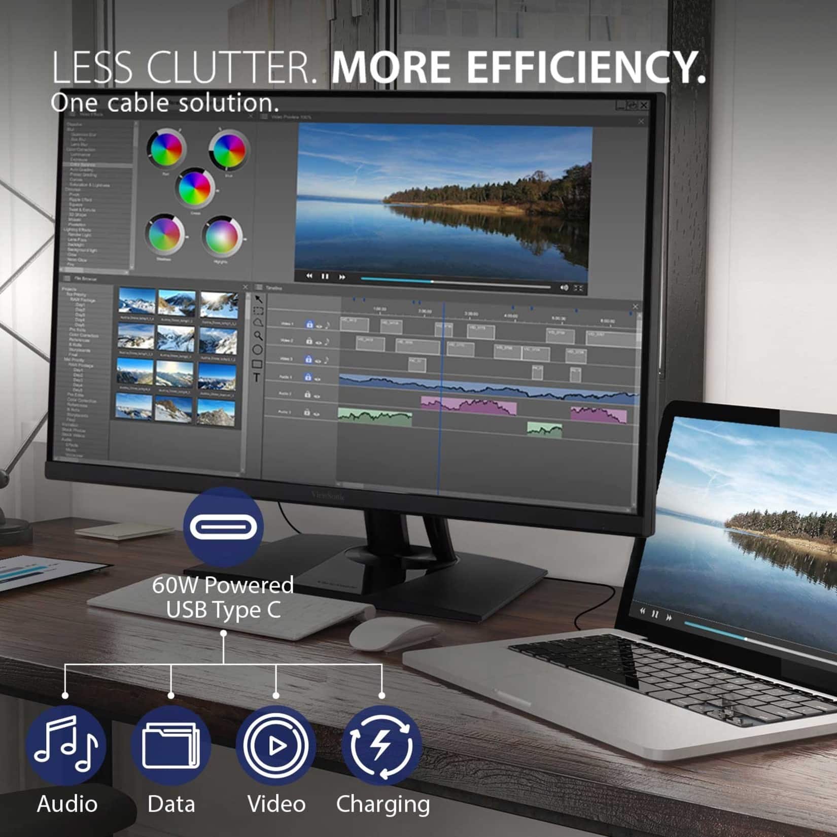 Alt View 17. ViewSonic - ColorPro 31.5" LCD 4K UHD Monitor with HDR (DisplayPort USB, HDMI) - Black.