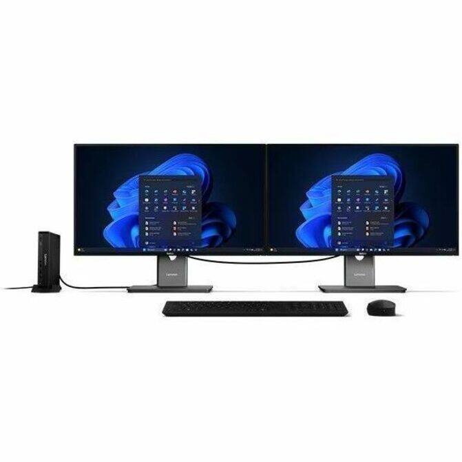 Alt View 1. Lenovo - Lenovo ThinkCentre M70q Gen 6 13A4002CUS Desktop Computer - Intel Core Ultra 7 265T - 16 GB - 256 GB SSD - Tiny - Black - Black.