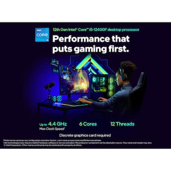 Intel Core i5 12400F 12th Generation 6 Core 12 Thread 2.5 to 4.4 Intel Core i5 12400F 12th Generation 6 Core 12 Thread 2.5 to 4.4