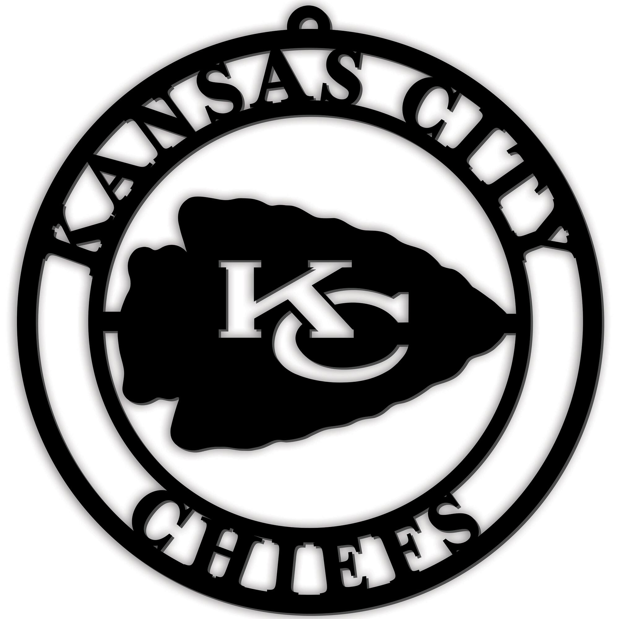 Black Kansas City Chiefs 16'' Team Logo Cutout