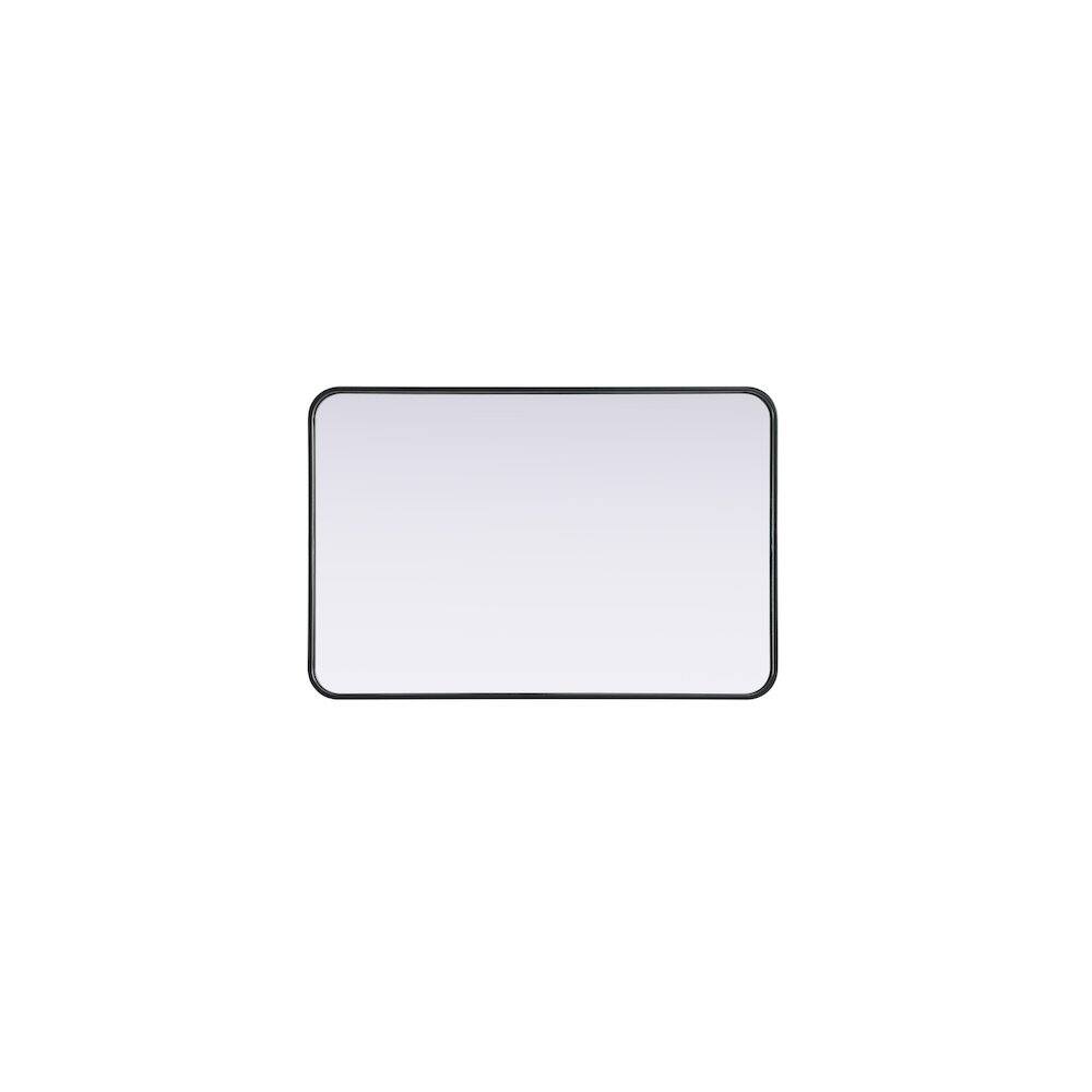 Alt View 4. Elegant Decor - Contour Metal Rectangle Mirror 24x36 in Black - Black.