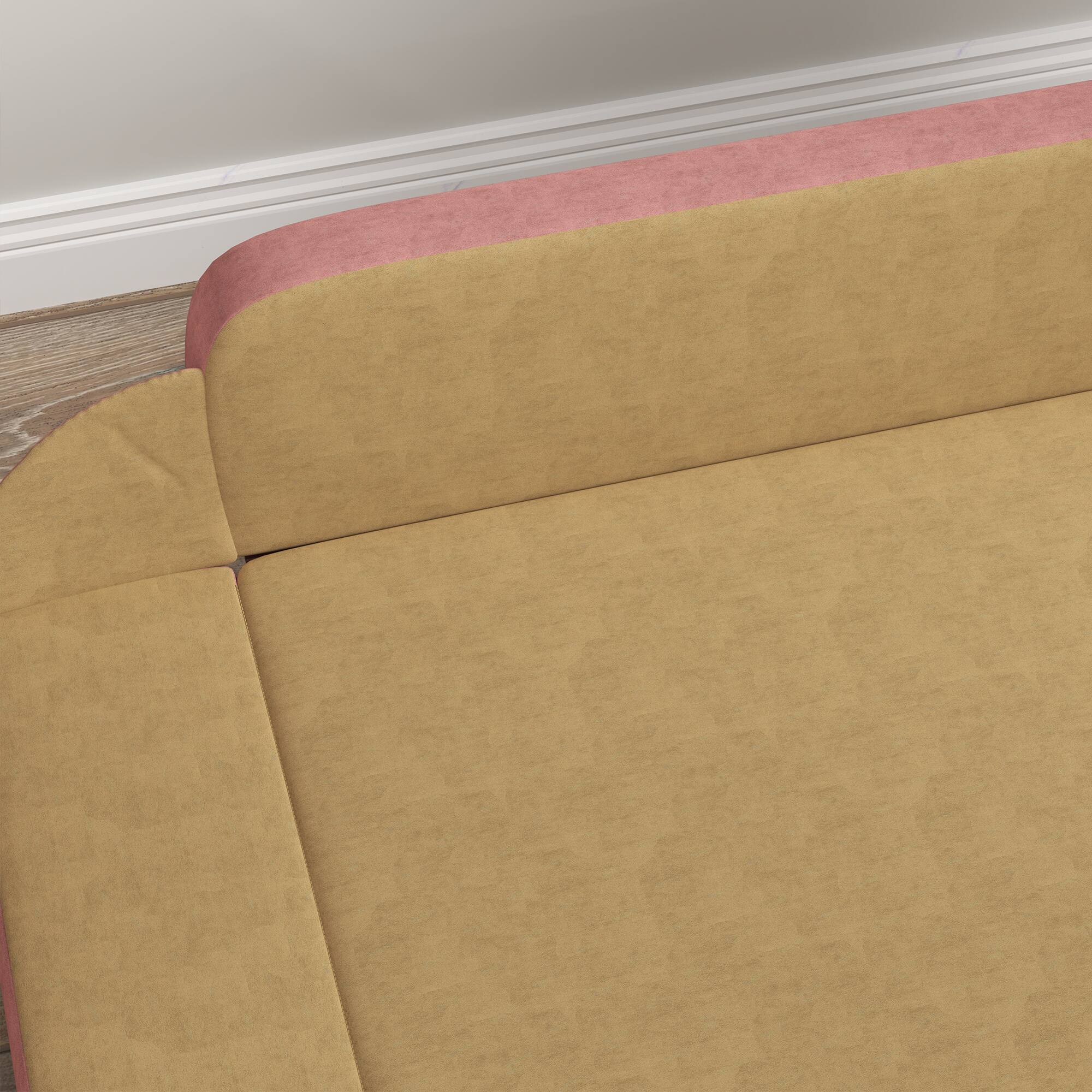 Alt View 4. Pawhut - Dog Sofa Bed, Cat Couch Bed, Pet Sofa Bed with Adjustable Armrest, Backrest & Non-Slip Food Pads - Pink.