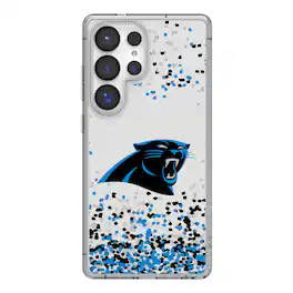Keyscaper - NFL - Carolina Panthers Galaxy Clear Case with Confetti Design - S23 Ultra - Multicolor