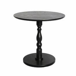 Ecooso - 23'' Accent Round Table, Round Side Table, Small Table for Small Spaces, Modern Accent Nightstand,Solid Wood Leg - Antique Black