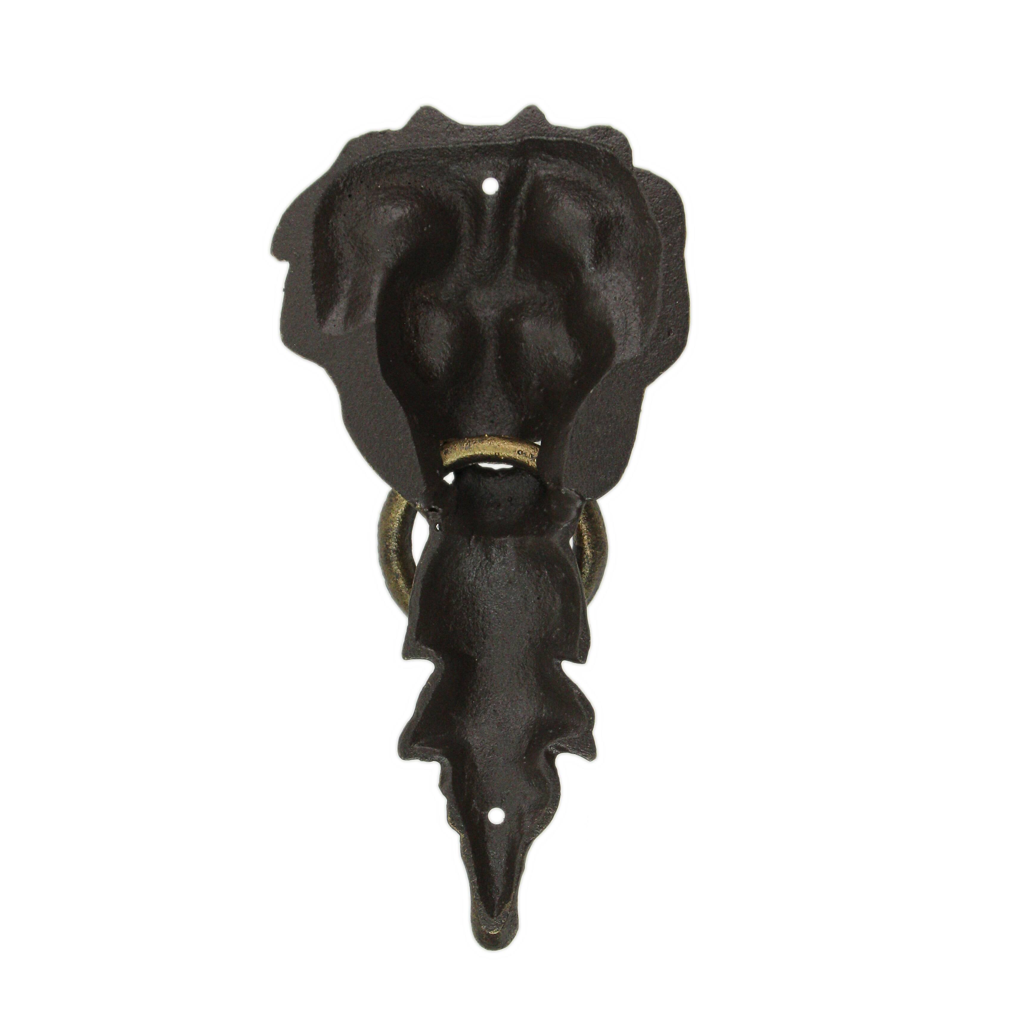 Alt View 8. Zeckos - 10 Inch Bronze Cast Iron Lion Vintage Door Knocker Decorative Home Decor - Bronze.