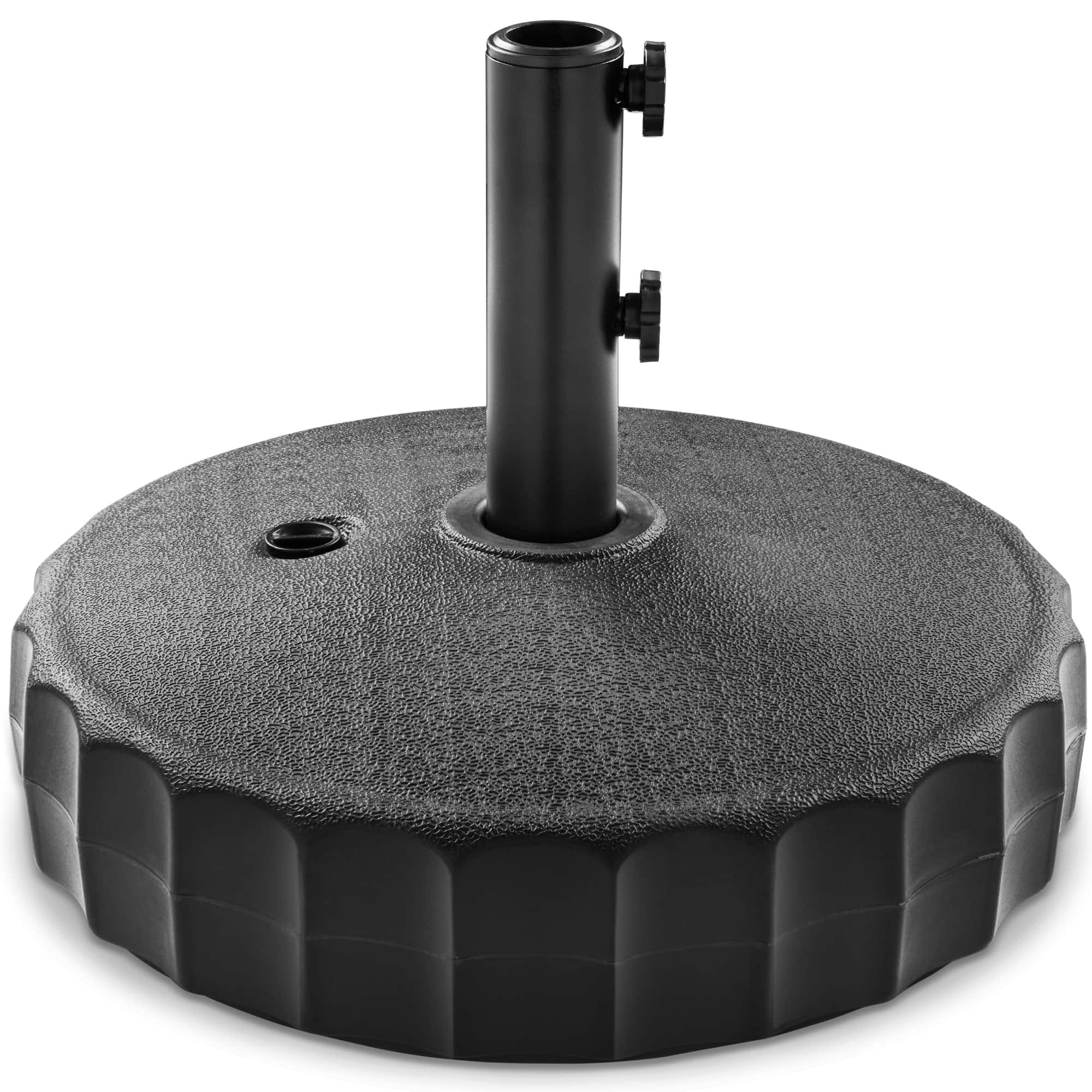 Best Choice Products - Fillable Plastic Patio Umbrella Base Stand, Pole Holder w/ Adjustment Knob, Fluted Style - Black - Fluted