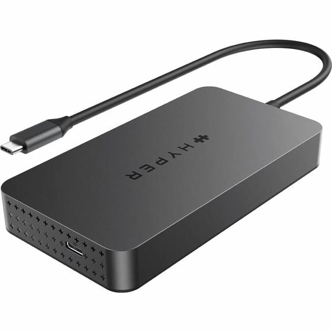 Hyper - HyperDrive Next Dual 4K HDMI 7 Port USB-C Hub - for Notebook, Monitor, Microphone, Headphone - USB Type C - 2 Disp - Gray