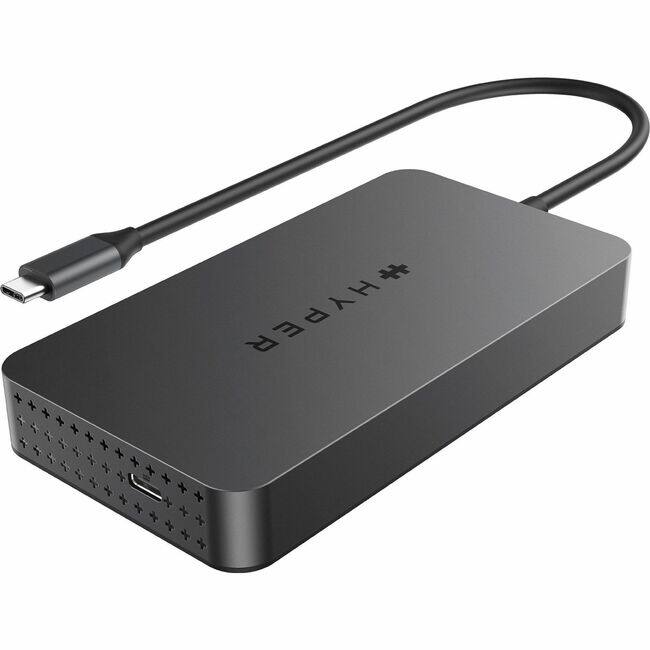 Hyper - HyperDrive Next Dual 4K HDMI 7 Port USB-C Hub - for Notebook, Monitor, Microphone, Headphone - USB Type C - 2 Disp - Gray