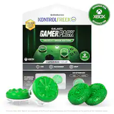 Designed for steelseries KontrolFreek, the best-selling controller enhancement brand, Galaxy GamerPack Velocity Green Edition Xbox. Designed for Xbox, upgrade your: Aim + Movement Grip 2 No-Slip Thumb Grips FPS Thumbsticks: Galaxy Edition. Comfort, Aim + Movement. Microsoft, Xbox, Xbox "Sphere" are trademarks of the Microsoft group of companies. All other trademarks are the property of their respective owners.