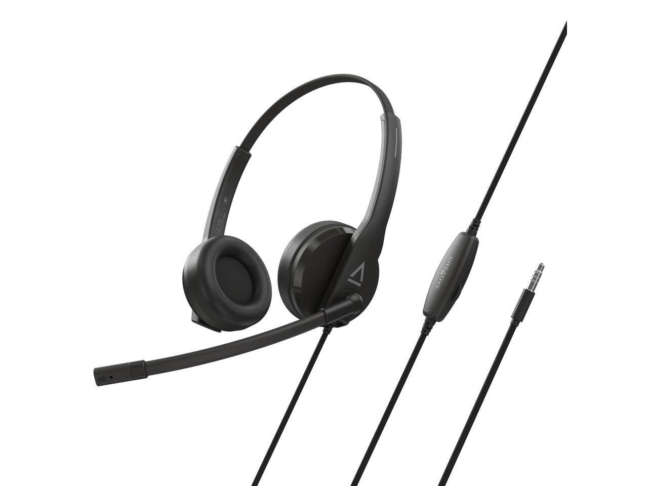 Alt View 7. Creative Labs - Creative HS-230 Lightweight Noise-Cancelling Headset - USB, 3.5mm, Wired, Over-the-Head - Red.