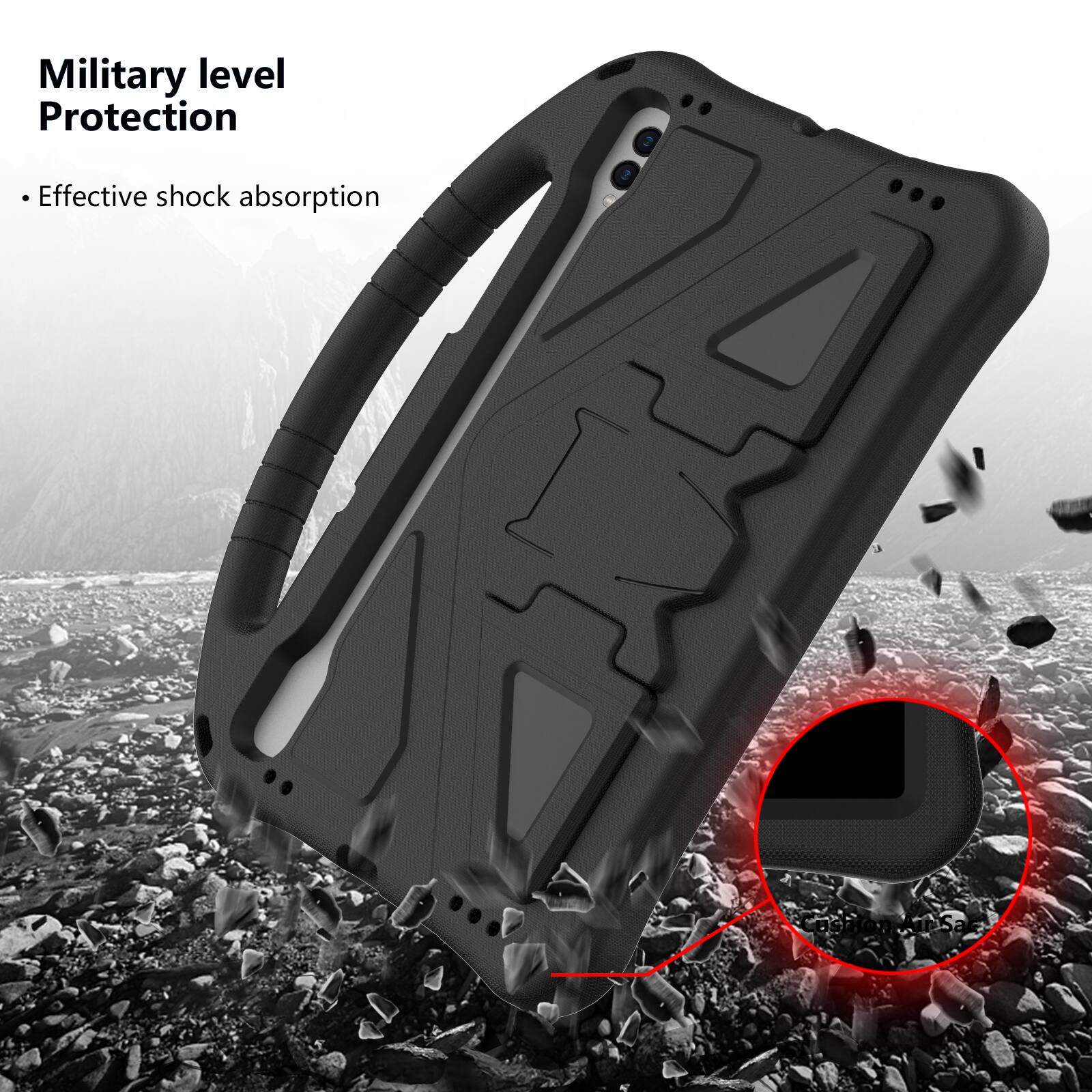 Military level Protection  
- Effective shock absorption