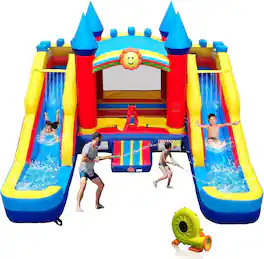 Winado - Commercial Grade Water Slide Bounce House with Double Water Slides for Adults and Kids, 100% PVC Vinyl Bouncy Castle