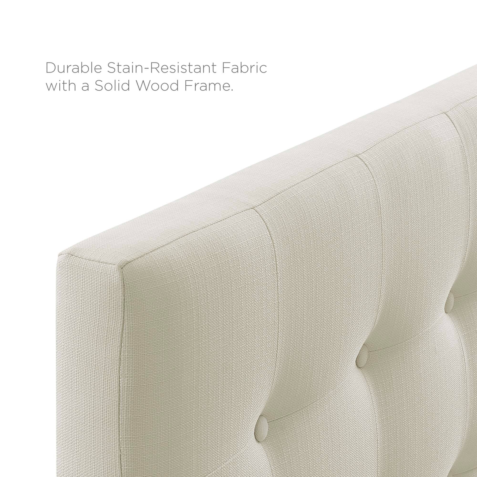 Durable Stain-Resistant Fabric with a Solid Wood Frame.