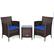Back. Costway - Outdoor 3 PCS Rattan Wicker Furniture Sets Chairs Coffee Table Garden - Navy.