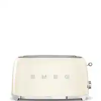 SMEG - TSF02 4-Slice Long Wide-Slot Toaster - Cream - Front_Zoom