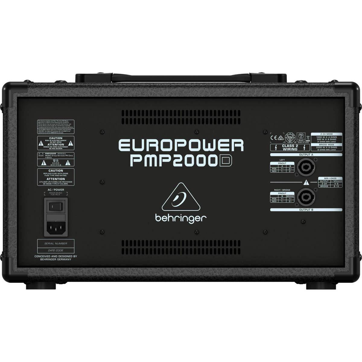 CAUTION I ATTENTION A Toot Soe  
CAUTION:  
ATTENTION  
1 N POWER  
CEA EN R  
EUROPOWER  
CLASS 2 WIRING  
2 OUTPUT  
PMP2000  
behriinger  
OUTPUT 4  
SERIAL NUMBER  
nAJE  
LON CONCENEO AND DESGNEL  
SF RESENER  
SERMANT