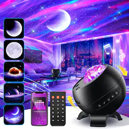 Dazzed Corner - Galaxy Light Projector with 300+ Modes, Bluetooth 5.3, 15 White Noise - Black