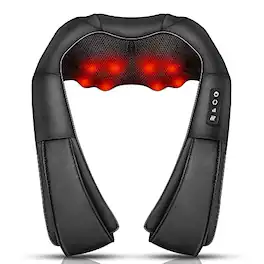The Best Inks - Neck With Heat Shiatsu For Shoulder Foot And Leg Deep Tissue 3d Kneading Massage Relax At Home Offie Massagers Women Men - Black 2