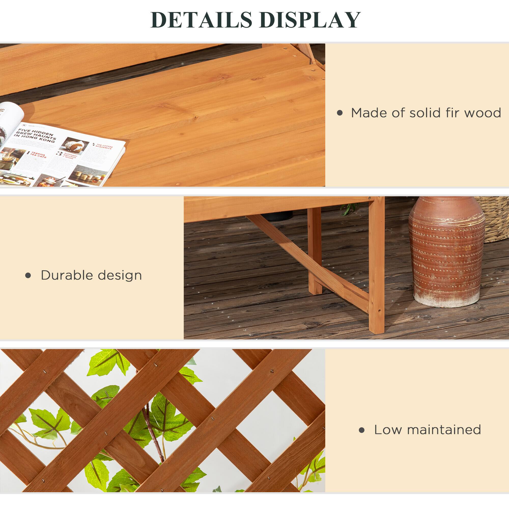 DETAILS DISPLAY

- Made of solid fir wood
- Durable design
- Low maintained