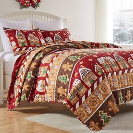 BreeBe - Gingerbread Lane Quilt Set - 2 Piece Twin/XL - Red