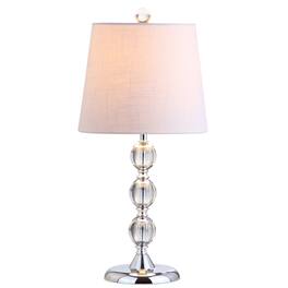 Jonathan Y - Hudson 20" Crystal Mini LED Table Lamp, Chrome - Clear