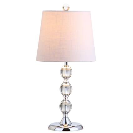 Front. Jonathan Y - Hudson 20" Crystal Mini LED Table Lamp, Clear/ Chrome - Clear.
