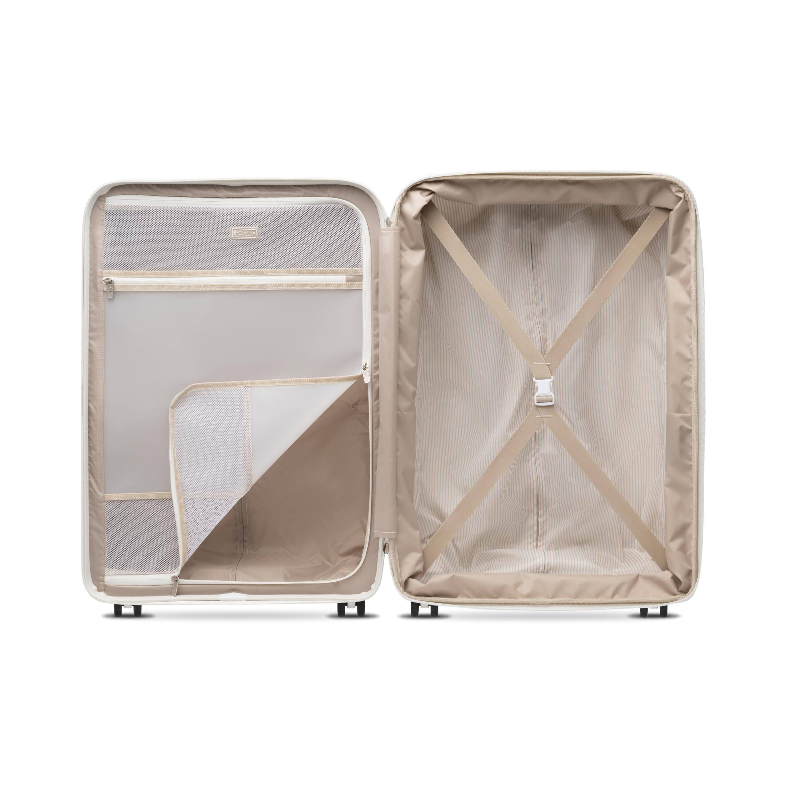 Alt View 1. Atlantic - Atlantic 2-Piece Luggage Set - Carry-on & Convertible Medium to Large Checked Expandable Hardside Spinners - Shell White.