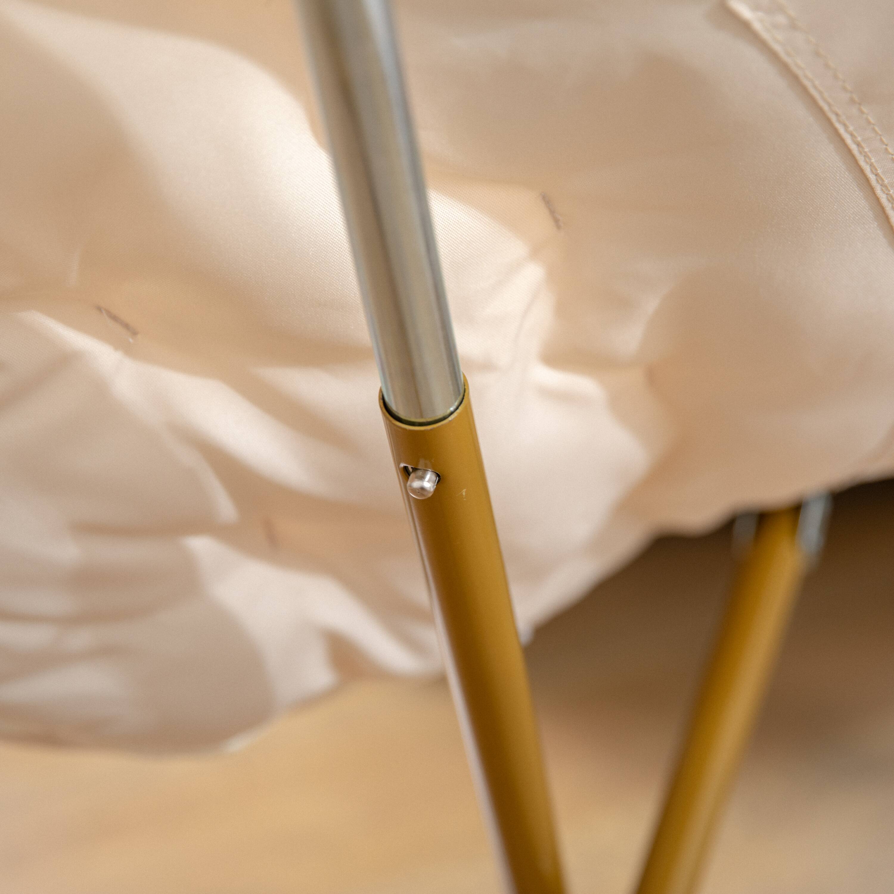 Alt View 5. Emma + Oliver - Ersa Oversize Folding Saucer Chair with Cozy Faux Fur Cushion and Metal Frame for Dorms, Bedrooms, Apartments and More - Ivory Sherpa/Soft Gold Frame.