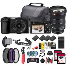 Sony - a6700 Mirrorless Vlogger Camera With 16-50mm II Lens + Sigma 24-70mm + More - Bundle