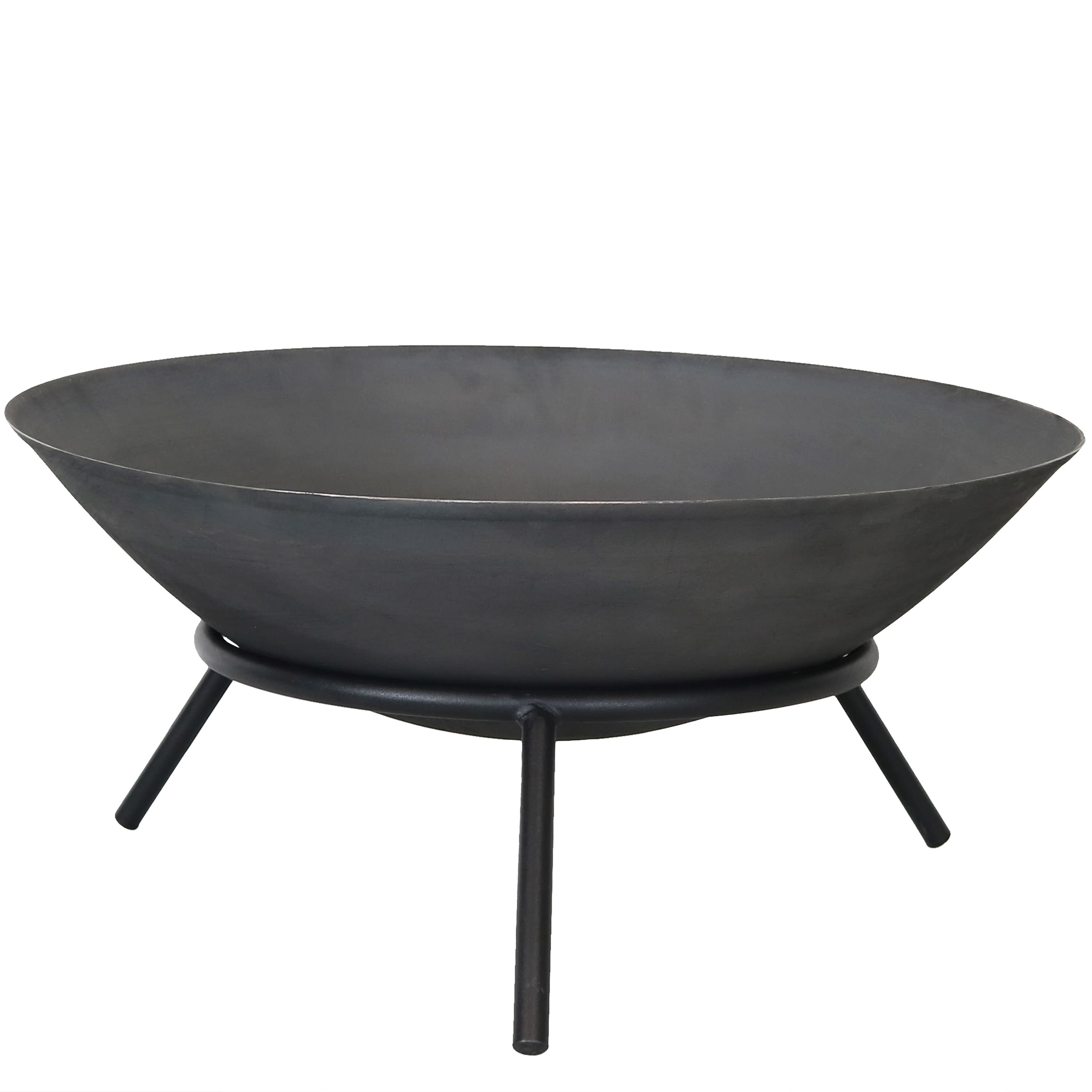 Sunnydaze - 22 in Raised Cast Iron Fire Pit Bowl with Stand - Dark Gray