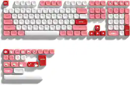 Womier - PBT Keycaps, Themes MOA Keycaps for Most US Layout Cherry MX Switch Mechanical Keyboard - Pink