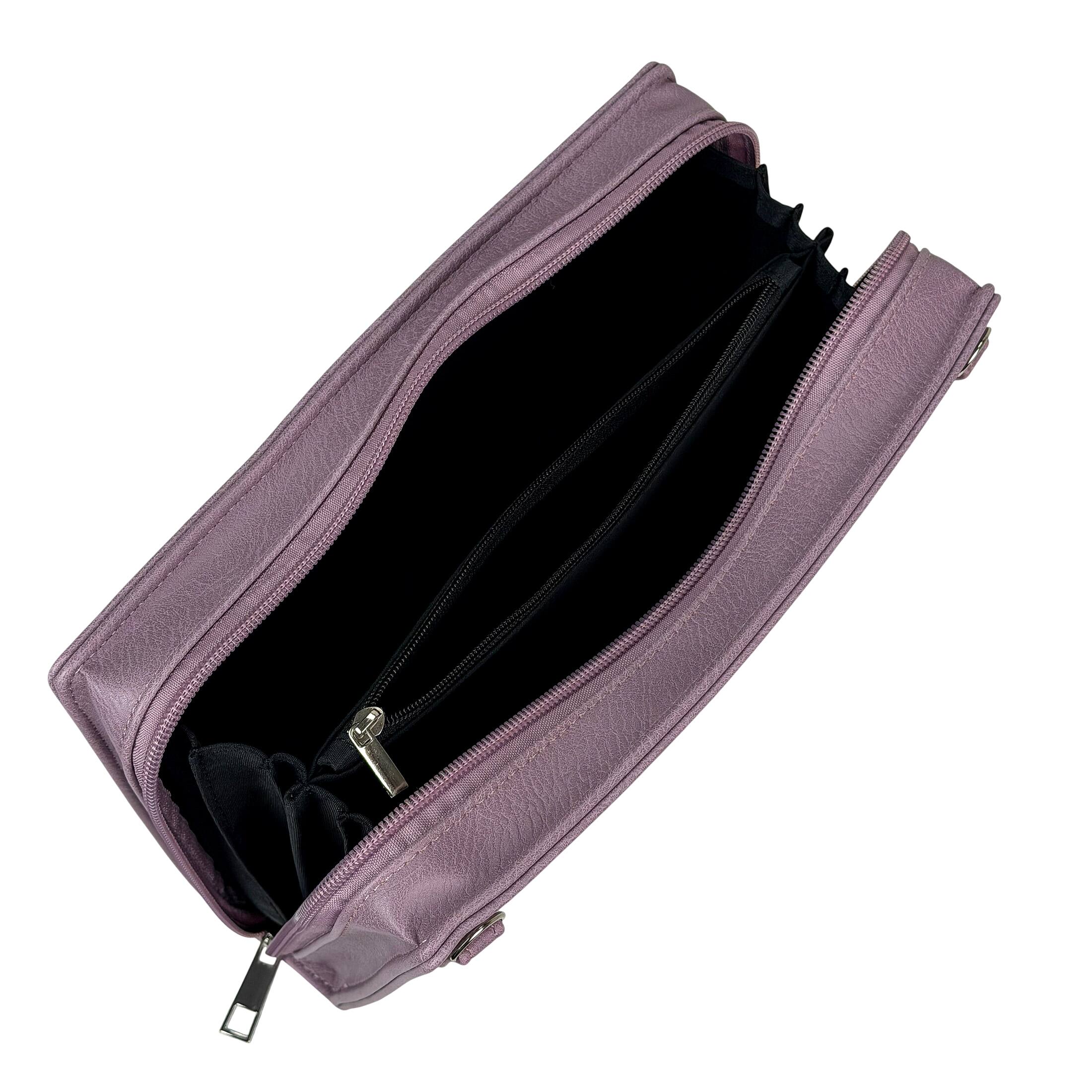 Alt View 5. Things2Die4 - Book Shaped Crossbody Bag Alice in Wonderland Lavender Vinyl 9.25 In - Lavender.